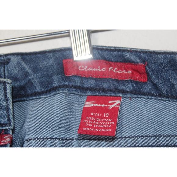 Women's Classic Flare Jeans by Seven 7 Size 10 (35x30) Stretch Denim Blue - Picture 6 of 6